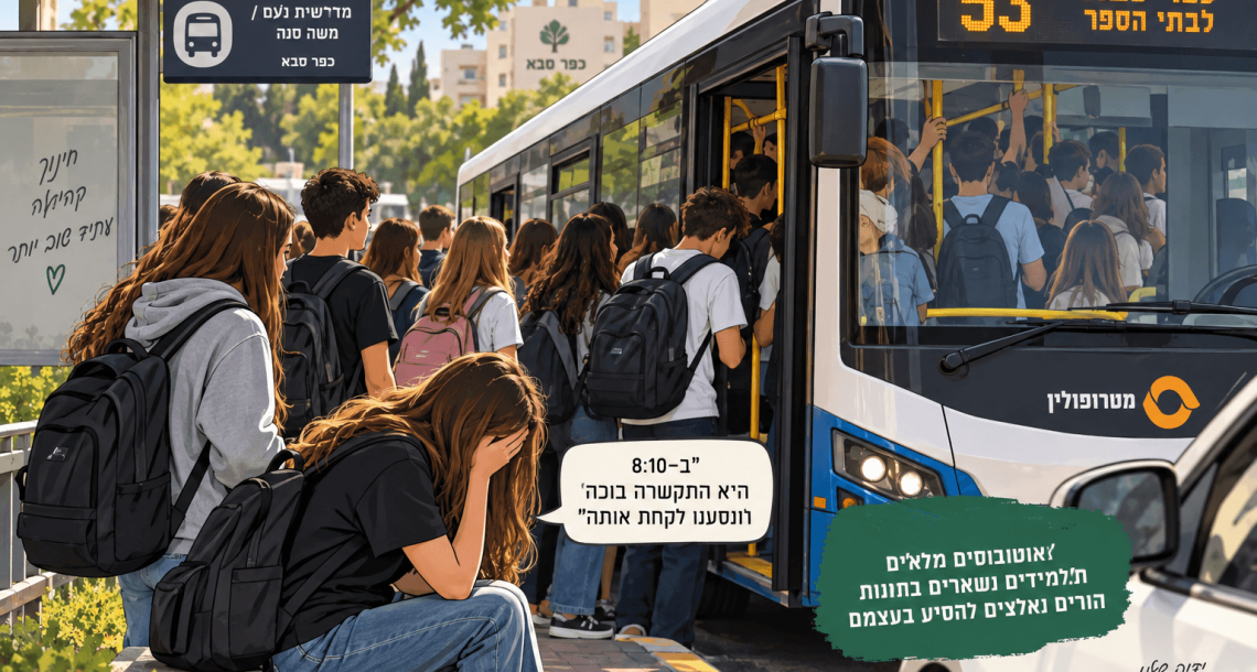 "במבחן התוצאה זה לא מספיק": ההורים דורשים תגבור מיידי להסעות התלמידים בכפר סבא